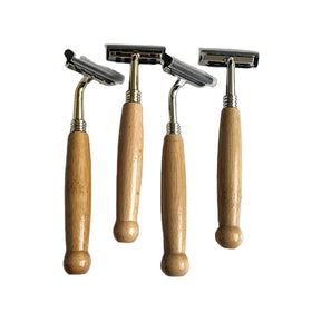 Top Seller 100% Bamboo Wooden Triple Blade Super Stainless Steel Safety Razor Eco-Friendly Disposable for Men Women Factory