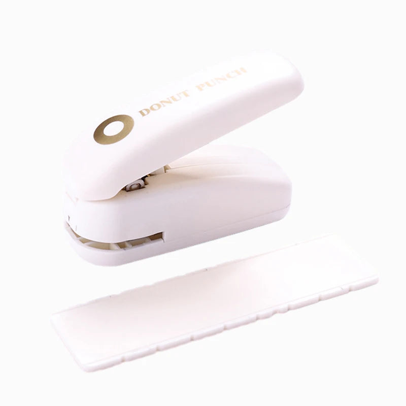 Loose-Leaf Ring Hole Puncher Book Buckle Paper Tape Retainer Handheld Donut Hole Punch for Handwriting Practice