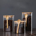Wholesale 600 ml Glass Jars Containers Spice Jar with Bamboo Lid and Wooden Spoon