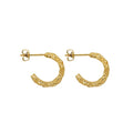 Small Minimalist Earrings Stainless Steel Silver Gold Plated C Shape 17mm Hoop Earrings