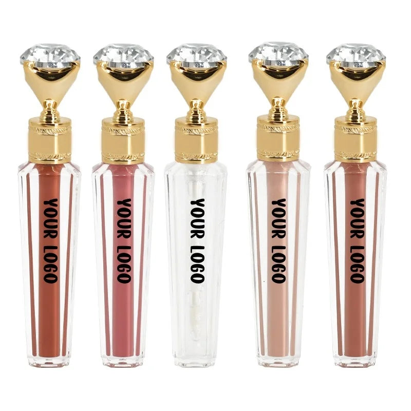 Wholesale Private Label Custom Long Lasting Vegan Cosmetics Makeup Premium Diamond Lip Glaze Moisturizing Liquid Lip Gloss
