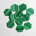 Natural High Polished Hexagon Cut Double Flat  Malachite Disc Gemstone for Sale Cheap