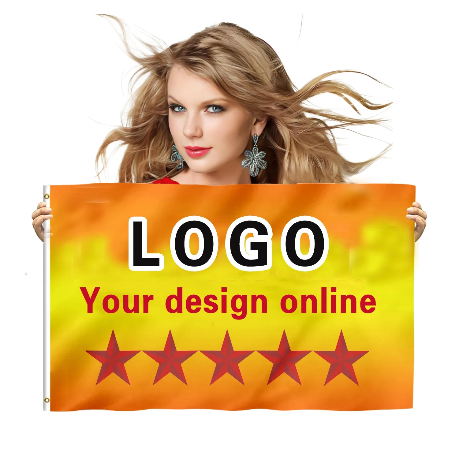 Custom Flags 3x5 FT  with logo Custom Print Double-sided Polyester Feather Flag  Banner