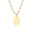 Factory Price Square Pendant - Stainless Steel Gold Initial Chain Jewelry