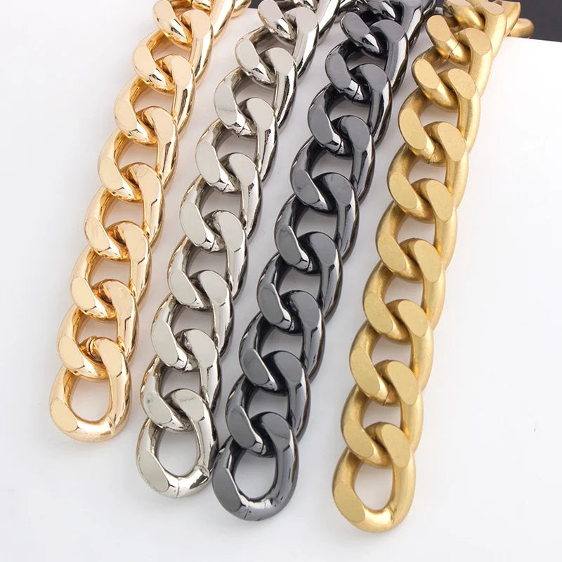 Nolvo World 18mm Metal Aluminum Chains Purse Strap Chunky Gold Light Chain Ladies Bags With Long Thick Chain for Bag  Accessory