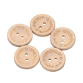 Wholesale 15/20/25mm Polished Wood Love Heart Buttons Elegant Laser Engraved 2-Holes and 4-Holes Flatback 2-Holes Style