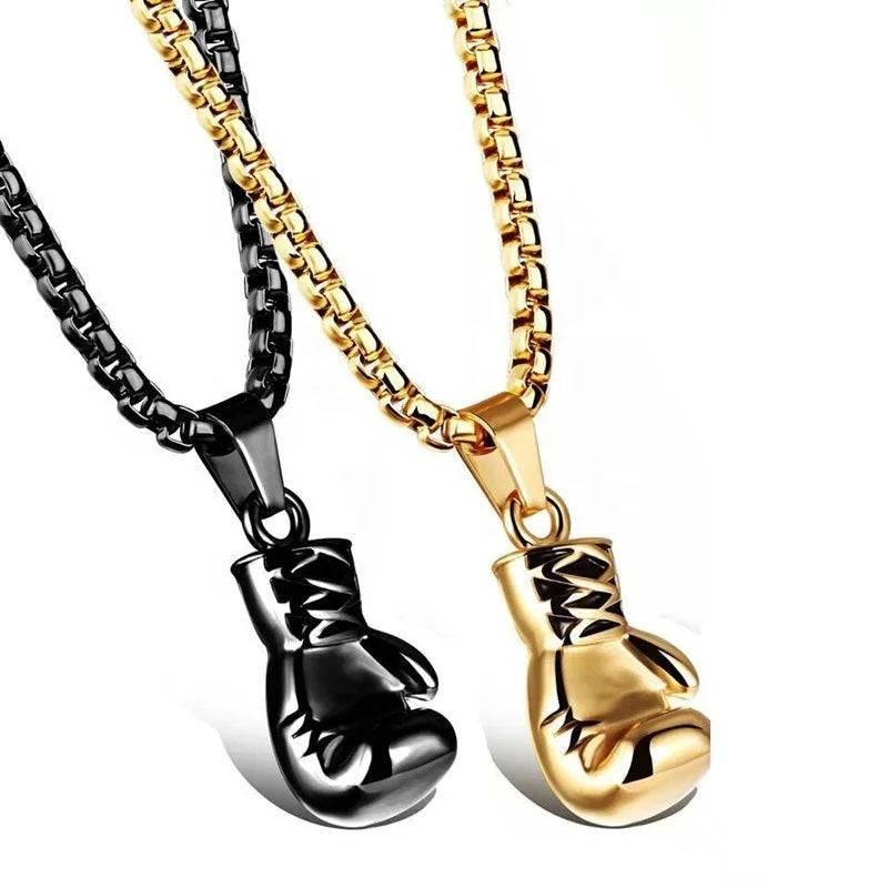 High Level Titanium Steel Customized Sports Boxing Mittens Necklace