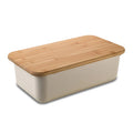 Wooden Bread Box Metal Bread Bin Storage Box with Bamboo Lid Bread Bin Holder