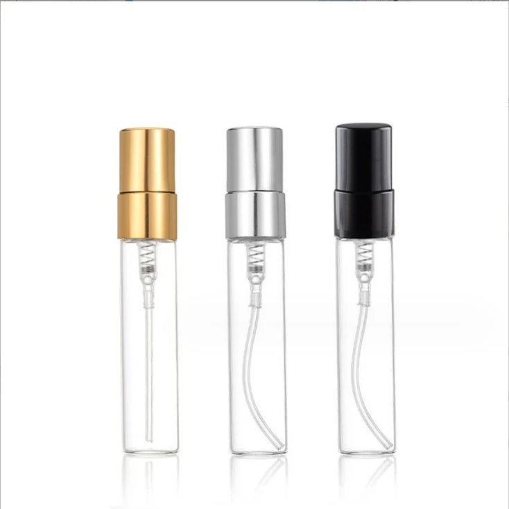 High-End Portable 2ml 3ml 5ml 10ml Transparent Perfume Glass Bottle with Fine Spray for Face Cream and Mascara