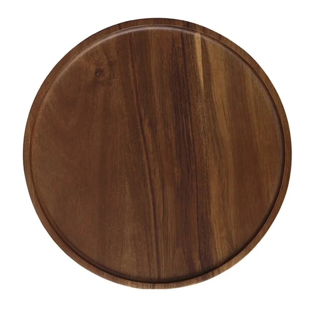 Wholesale Nordic Hot Sale Cheap Pure Natural Solid Wood Food Fruit Serving Charger Plate Round Acacia Wooden Plate