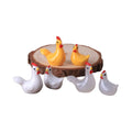 Children Miniature Cartoon 3D Rooster and Hen Chicken Glowing Luminous Aquarium Toy Mini Resin Animals Bulk Figurines for Mini