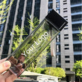 Custom logo Square Frosted Plastic Water Bottle Portable Transparent Bottle Fruit Juice Outdoor Sport Travel Camping Bottle