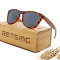 Hand-Polished Wooden Sunglasses: Spring Hinges & Custom Engraving for Outdoor Occasions