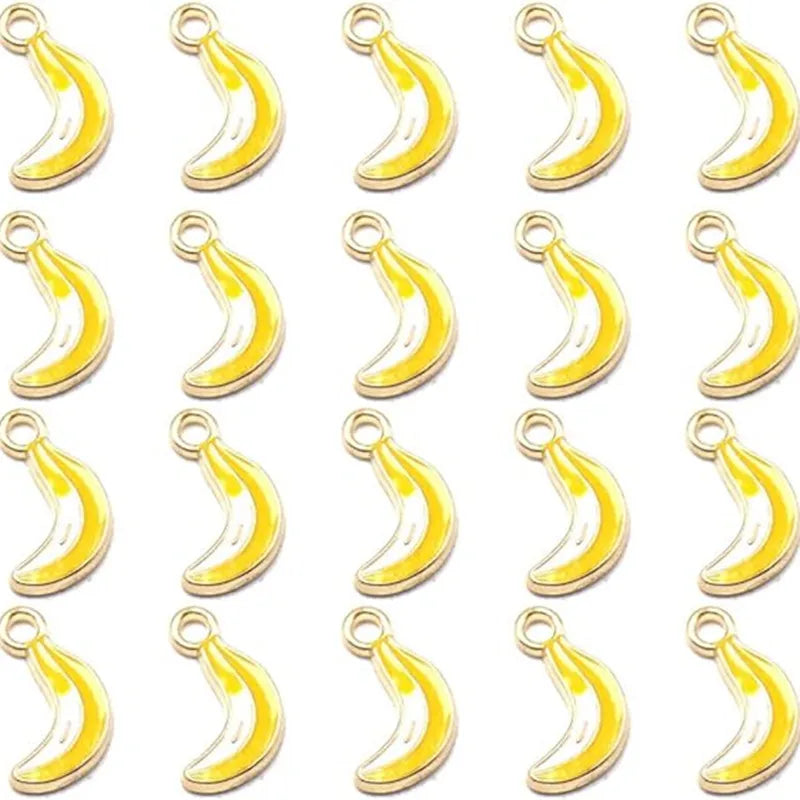 Banana Jewelry Charms Pendant Crafts Pendant DIY Necklace Charm Hanging Tag for Bracelet Necklace Keychains Keyring