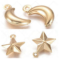 Non-Tarnish 304 Stainless Steel Star Charms Hollow Stainless Steel Moon Charms for Jewelry Making Supplies