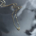 Minimalist Simple Jewellery Fashion Necklace 925 Sterling Silver ZIRCON Moon Necklace
