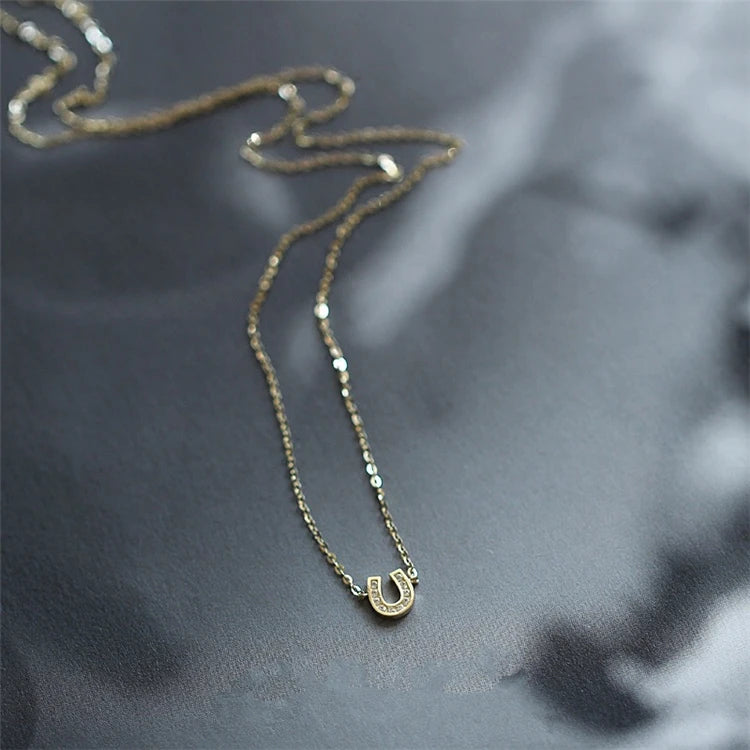 Minimalist Simple Jewellery Fashion Necklace 925 Sterling Silver ZIRCON Moon Necklace