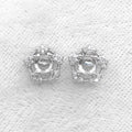 Sterling Silver 5*5mm Semi Mount Stud Earrings Empty Support Blank Claws Setting S925 Base Without Center Stone for DIY Inlay