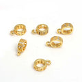 Brass 14k 18k Gold Plated Silver Zircon Necklace Clasps Slide Bail Bead Charm Holder