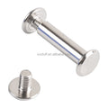 Ivoduff Various Size Metal Chicago Screw DIY Handmade Accessories Double Flat Belt Rivet