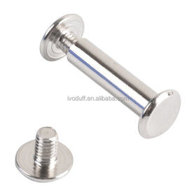 Ivoduff Various Size Metal Chicago Screw DIY Handmade Accessories Double Flat Belt Rivet