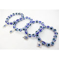 Turkish Resin Blue Evil Eye Bracelet With Charms Hand of Fatima Beads for Bracelet Making Elastic Rope Evil Eye Bracelets Band