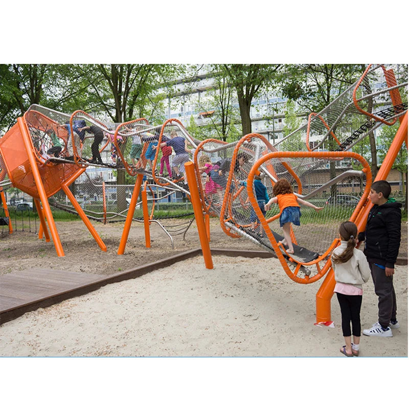 Outdoor Outward Bound Training Adventure Climbing Rope Net Playground for Kids with Customized Color & Free Design Steel Plastic