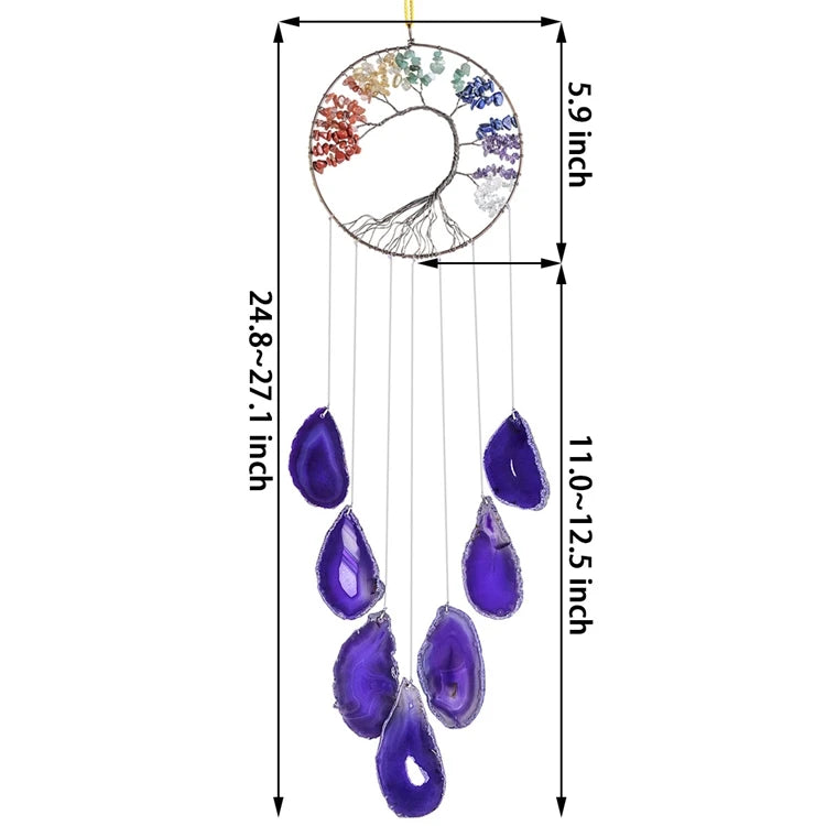 Diy Wholesale NATURAL BLACK Crystal Agate WIND CHIME for HOME DECORATION and GIFT