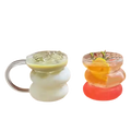 High Borosilicate Irregular Caterpillar Coffee Mug Clear Heat-resistant Glass Drink Milk Cup