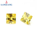 Lan Guang  Gemstone Wholesale Price 1.5mm-15mm Cut CZ Rough Olive Yellow Square Cubic Zirconia Rhinestones
