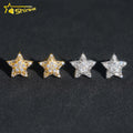 Hip Hop Pass Diamond Tester Star Shape Baguette Diamond 925 Sterling Silver Moissanite Stud Earrings