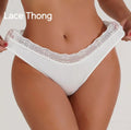 Customized Low-Rise Everyday Solid Knitted White Lace Bikini Panty Underwear