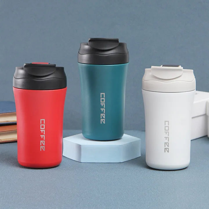 Attractive 500ml Custom Design Stainless Steel Eco-Friendly Modern Travel Mug with Lid and Straw Vacuum Coffee Cup