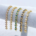 JXX Hot Sale Colorful Cz Stones Fashion Jewelry Colorful Zircons Gold Plated Women Bracelets Jewelry