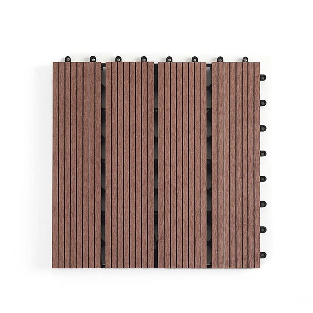 Balcony 300* 300 mm Outdoor Wood DIY Composite Pool Tiles WPC Interlocking Decking with Card Buckle Together