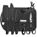 Seven-Piece Retro Kitchen Knife Set Household Stainless Steel Fruit Cutting Knives Knife Holder Complete Cutting Disposable