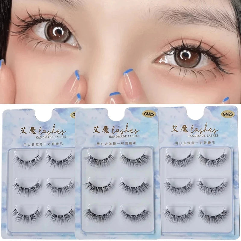 New Faux Mink Knot Free Cluster Lash Extension Handmade Black Cotton Stalk Self Application Diy 3D Segmented Reusable