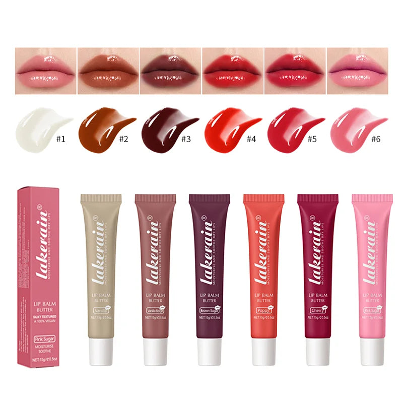 6 Styles Glossy Finish Nourishing Formula Cruelty Free Sugar-Free Plastic Lip Balm Tube Strawberry Lip Balm Organic