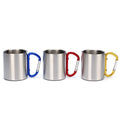 Inner 304SS 220ml Stainless Steel Double Walled Hiking Camping Mug with Carabiner Handle