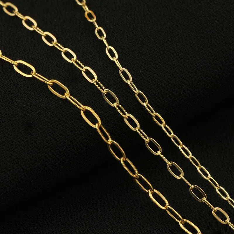 Real 14K Gold Filled Rectangle Chain 1.26MM/1.4MM Chain Necklace Gold Jewelry Minimalist Gold Filled Chain DIY Jewelry