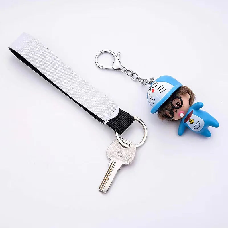 Spot Blank Sublimation Long Strip Key Chain Neoprene Custom Printed Wristband Key Chain Promotional Gift