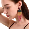 Wholesale Bohemian Style Long Drop Earrings for Women Handmade Copper Alloy & Korea Silk Thread Wholesome Boho Fashion Jewelry
