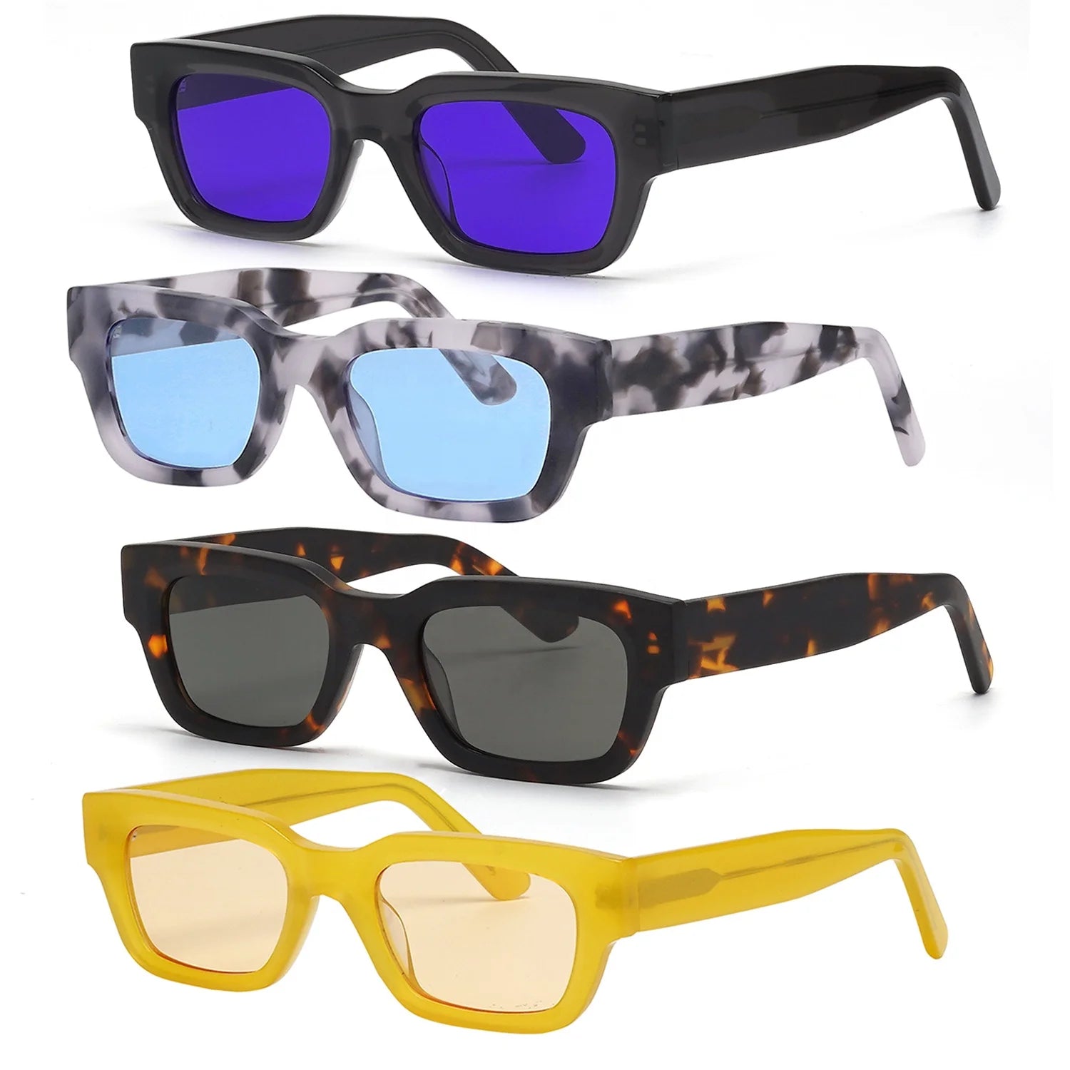 Sunglasses 2024 Trendy Men Women Designer Shades Nylon Lens Vintage Sunglasses Customized Fashion Acetate Sunglasses