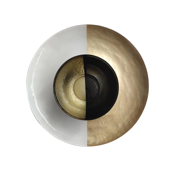 New Type 33cm Restaurant Coffee Bar Light Luxury Customized Glass Plate Sets