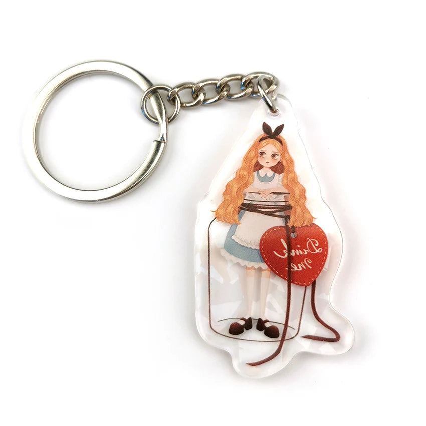 Wholesale New Design Transparent Colored Acrylic Keychain Quality Plastic Material