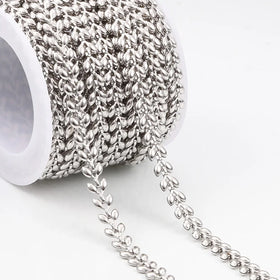 Handmade Silver Stainless Steel Stereoscopic Leaf Chain New Design for Women and Men DIY Jewelry Accessories