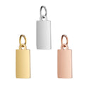 Custom Made logo Engraved Cheap Gold square Pendant Stainless Steel Jewelry Tags Charms for Necklace / Bracelet