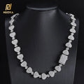 NUOYA Iced Out Jewelry Shiny Diamond Link for Women White Gold Plated Brass Micro Pave Zircon Money Bag Chain Necklace for Gift MegaBDM