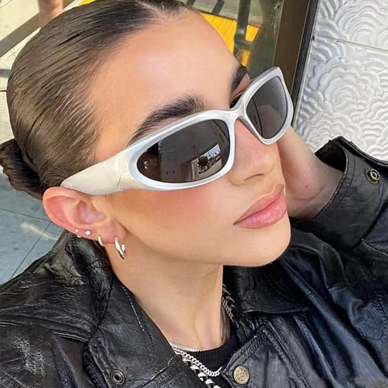 Custom logo Fashion Futuristic Steampunk UV400 Women Men Sun Glasses Punk Sports Y2k Designer Sunglasses 2025