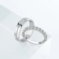 Xingyue Round Shape Mian Stone Moissanite  925 Silver  Couple Engagement Ring